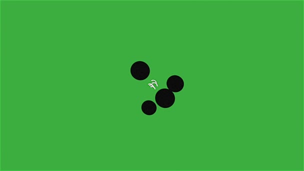 Animace Video Kruhu Zeleném Pozadí Obrazovky — Stock video