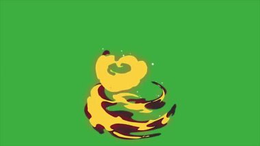 Animasyon video döngüsü enerji elemanı efekti yeşil ekran arkaplanı üzerinde 