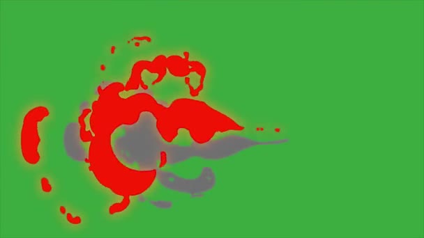 Animace Video Smyčka Oheň Element Efekt Zeleném Pozadí Obrazovky — Stock video