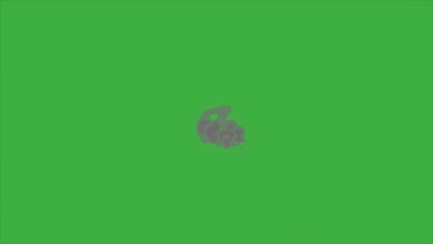 Animation Βίντεο Βρόχο Έκρηξη Καπνού Επίδραση Στοιχείο Πράσινο Φόντο Οθόνη — Αρχείο Βίντεο