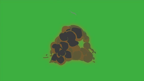Animasyon Video Döngüsü Duman Patlama Elementi Etkisi Yeşil Ekran Arkaplanı — Stok video