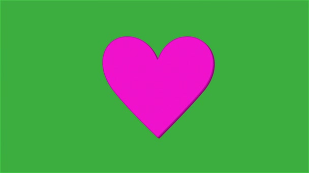 Animation Video Kärlek Tecken Grön Skärm Bakgrund — Stockvideo