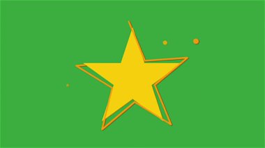 Animasyon video yıldızı ve yeşil ekran arkaplanı üzerindeki çember