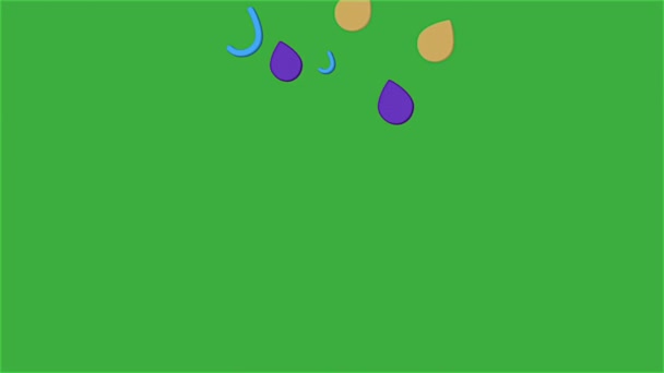 Animation Video Vatten Tecken Grön Skärm Bakgrund — Stockvideo