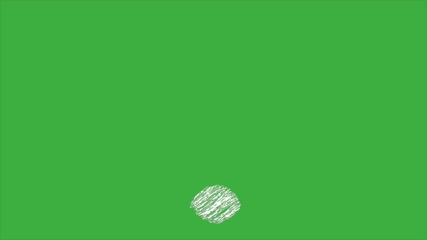 Animacja Kreskówka Wideo Pętla Bazgroły Ikona Kropka Zielonym Tle Ekranu — Wideo stockowe