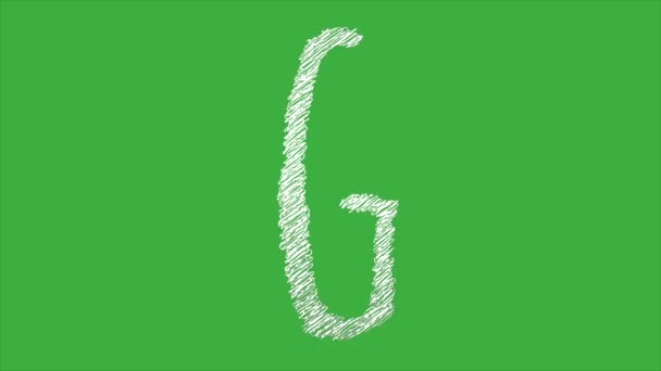 Animação Cartoon Vídeo Loop Scribble Letra Fundo Tela Verde — Vídeo de Stock