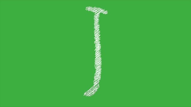 Animation Cartoon Video Loop Scribble Letter Green Screen Background — Stock Video