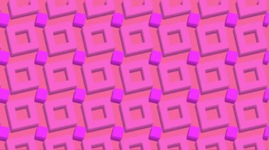 Animasyon döngüsü video soyut arkaplan kutusu simgesi pembe renk hareketli