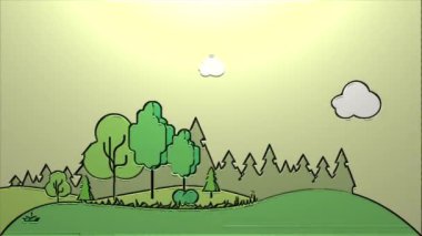 Bir yerin video animasyonu, yani orman.