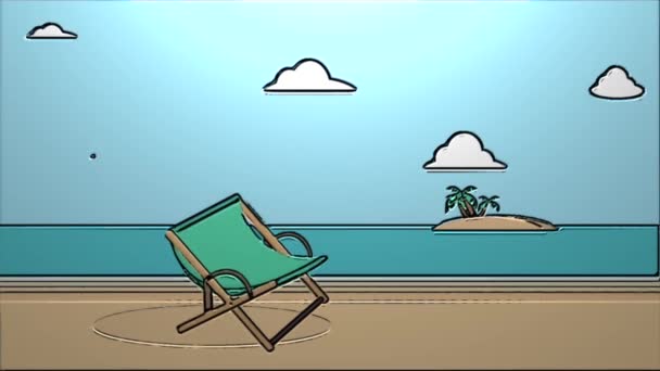 Video Animation Place Namely Beach — Stock Video