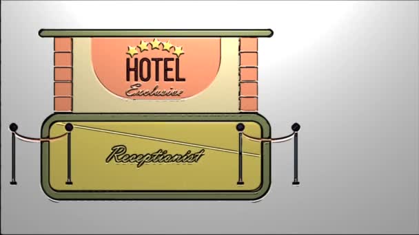 Видеоанимация Места Именно Отеля — стоковое видео