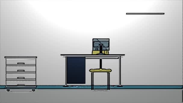一个地方 即办公室 的视频动画 — 图库视频影像