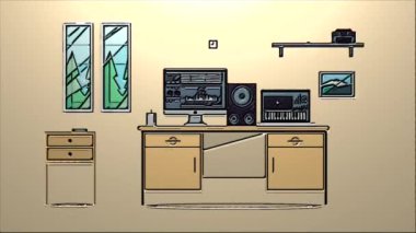 Bir yerin video animasyonu, yani çalışma alanı
