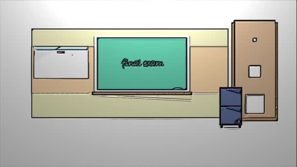 Animação Vídeo Lugar Nomeadamente Sala Aula — Vídeo de Stock
