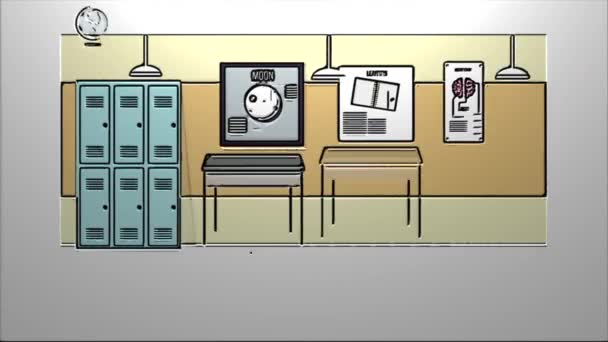 Videoanimáció Egy Helyről Nevezetesen Osztályteremről — Stock videók