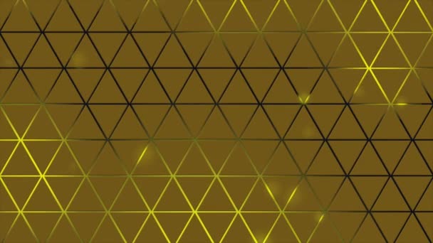 Animatie Lus Abstarct Achtergrond Driehoek Met Gouden Kleur Bewegend Licht — Stockvideo