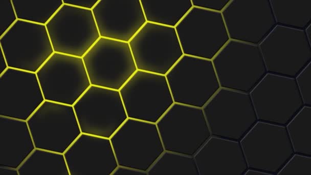 アニメーションビデオループ蜂蜜は背景と黄色の色のライトと黒の背景を組み合わせます — ストック動画