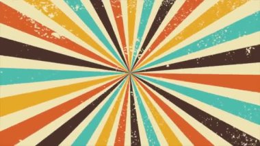 Animasyon video döngü ışınları arka planı retro temalı hareket ediyor