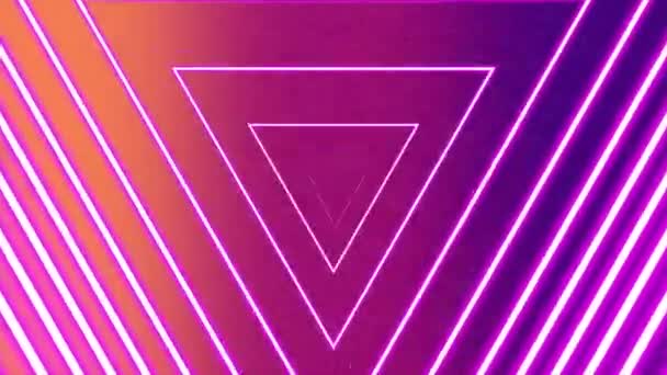 Animatie Video Lus Triangel Licht Teken Bewegen Gradiënt Achtergrond Met — Stockvideo