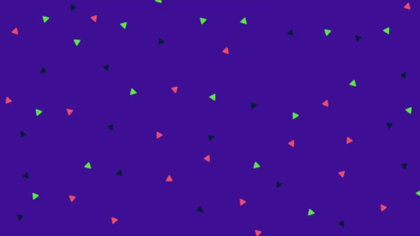 在紫色背景上移动的动画视频循环三角形图标 — 图库视频影像
