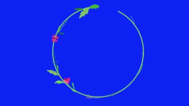 Yeşil ekran arkaplanında hareket eden canlandırma çiçeği .