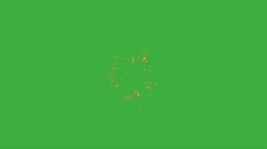  Yeşil ekran arka planında canlandırma video havai fişeği