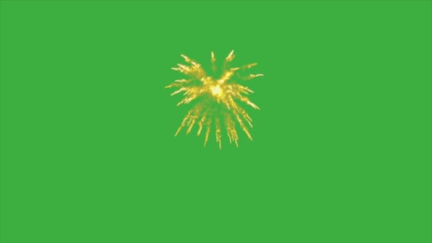 绿色屏幕背景下的动画视频烟火 — 图库视频影像