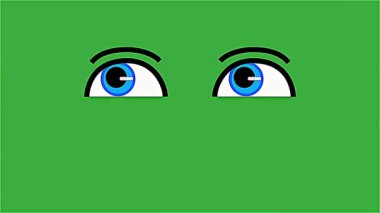  Yeşil ekran arka planında hareket eden bir gözün video canlandırması