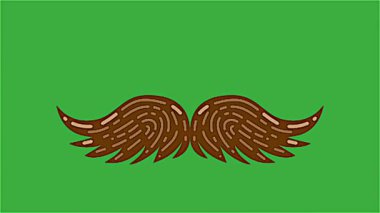 Yeşil ekran arkaplanında hareket eden bir bıyığın video animasyonu