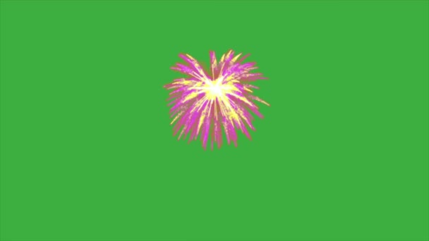 Animációs Videó Tűzijáték Zöld Képernyős Háttér — Stock videók