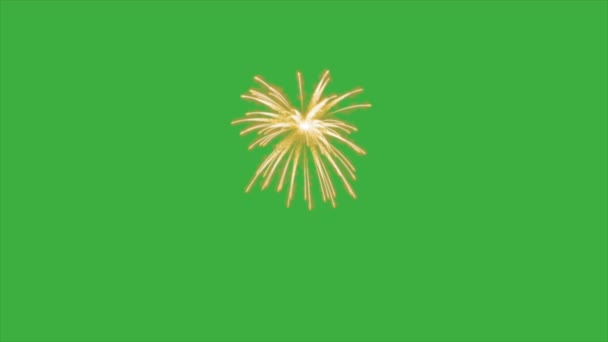 绿色屏幕背景下的动画视频烟火 — 图库视频影像