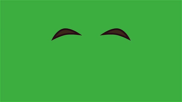 在绿色屏幕背景上移动眉毛的视频动画 — 图库视频影像