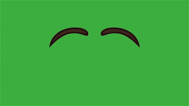 Video Animation Eyebrow Moving Green Screen Background — Stock Video