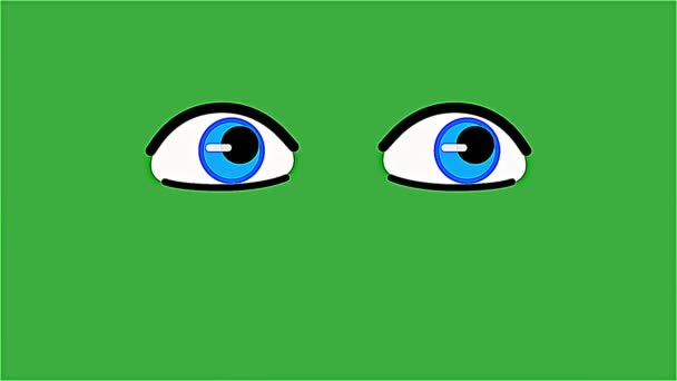 Animación Vídeo Ojo Moviéndose Sobre Fondo Pantalla Verde — Vídeos de Stock