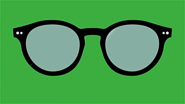 Yeşil Ekran Arka Planında Hareket Eden Bir Gözlüğün Video Canlandırması — Stok video