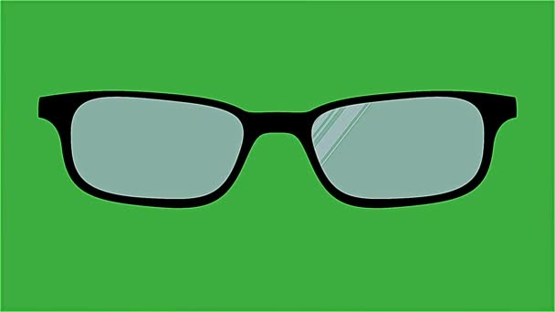 Yeşil Ekran Arka Planında Hareket Eden Bir Gözlüğün Video Canlandırması — Stok video