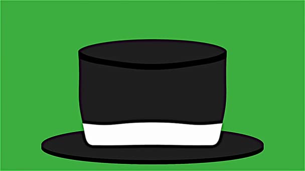 緑のスクリーンの背景に移動する帽子のビデオアニメーション — ストック動画