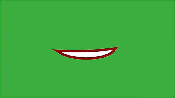 在绿色屏幕背景上移动的嘴的视频动画 — 图库视频影像