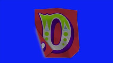 Mavi ekran arkaplanındaki video döngüsü kağıt harfini canlandırın, kullandığınız video düzenleme yazılımını kullanarak mavi ekran arkaplanını kaldırın .