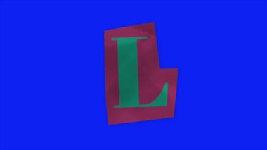 Mavi ekran arkaplanındaki video döngüsü kağıt harfini canlandırın, kullandığınız video düzenleme yazılımını kullanarak mavi ekran arkaplanını kaldırın .