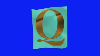 Mavi ekran arkaplanındaki video döngüsü kağıt harfini canlandırın, kullandığınız video düzenleme yazılımını kullanarak mavi ekran arkaplanını kaldırın .