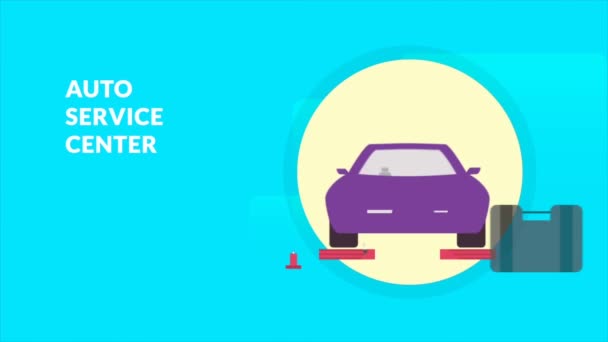 Animation Video Loop Cartoon Car Repair — Stock Video