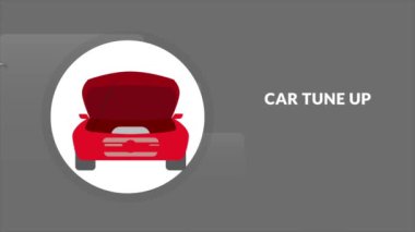 Araba tamiri hakkında animasyon video döngüsü çizgi filmi 