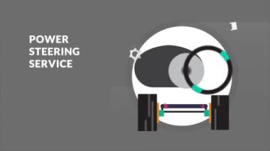 Araba tamiri hakkında animasyon video döngüsü çizgi filmi 