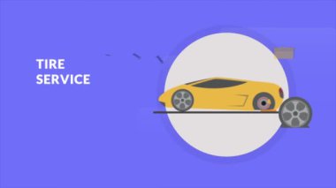 Araba tamiri hakkında animasyon video döngüsü çizgi filmi 