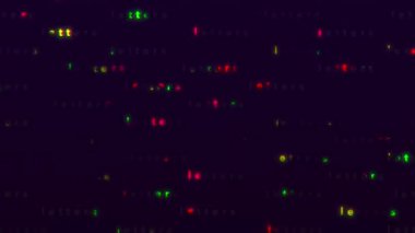 Mavi arkaplanda neon ışığı olan animasyon video döngü harfleri