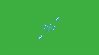 Animasyon video döngüsü yıldızı yeşil ekran arka planında hareket ediyor 