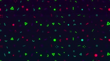 Canlandırma video döngü işareti, kare işareti, çizgi zikzak işareti, mavi arkaplan üzerinde hareket