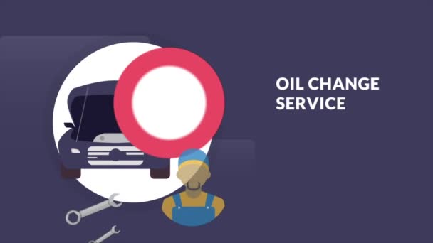車の修理についてのアニメーションビデオループ漫画 — ストック動画