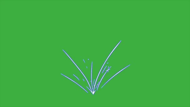 Animationsvideo Schleifenfunke Bewegt Sich Auf Grünem Hintergrund — Stockvideo